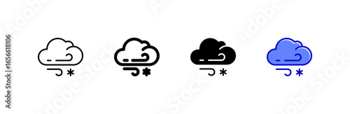 Cold icon set multiple style collection.