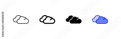 Clouds icon set multiple style collection.