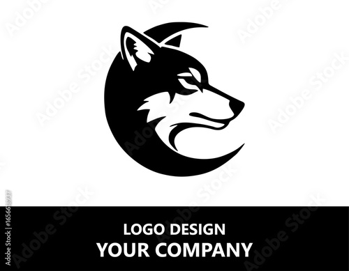 icon head of wolf vector silhouette logo design template illustration