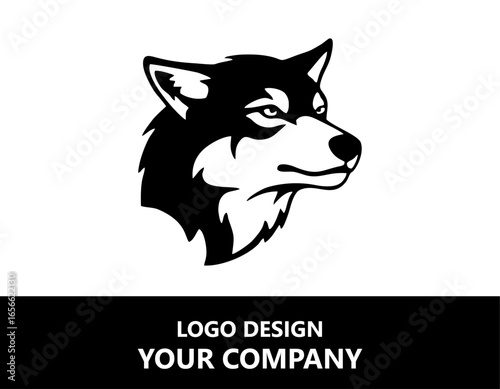 icon head of wolf vector silhouette logo design template illustration