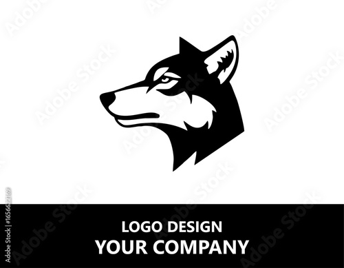 icon head of wolf vector silhouette logo design template illustration