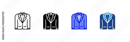 Groom Suit icon set multiple style collection.