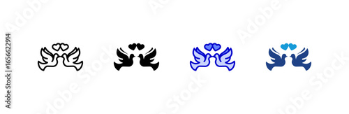 Dove icon set multiple style collection.