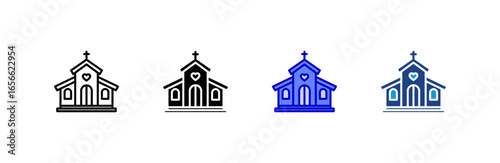 Church icon set multiple style collection.