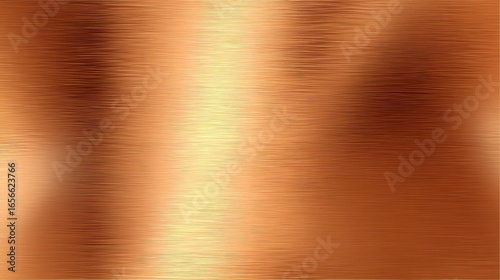 Light brown copper metal textured background with shiny smooth surface reflects light, showing metallic texture and glow in flat vector illustrations, perfect for rose gold design display.