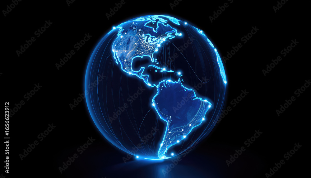 Fototapeta premium Planet earth on black background