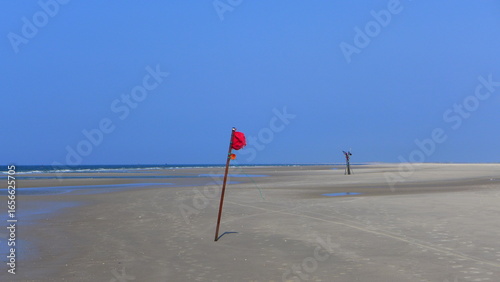 Fanø, Fischfang Fahnen und Netze am Sören Jesse Sand
