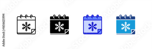 Calendar icon set multiple style collection.