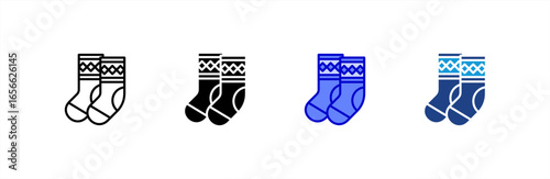 Socks icon set multiple style collection.