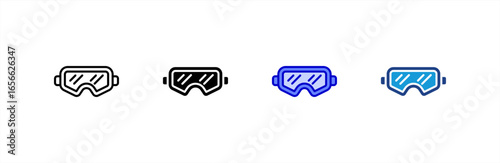 Glasses icon set multiple style collection.