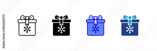 Giftbox icon set multiple style collection.