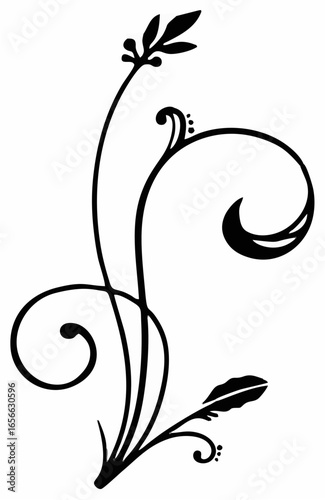 Hand-painted monochrome ivy p...