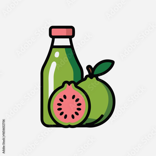 illustration of a glass of juice and fruit