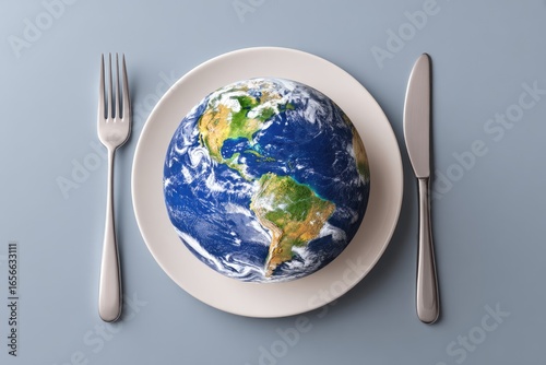 Earth on a plate, ready to be eaten