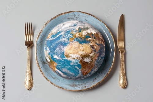 Earth on a plate, ready to be consumed