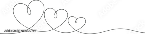 Continuous Line Hearts Art Three Gray Hearts Transparent Background Design