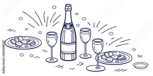 A vibrant vector illustration of a set of medical objects beside a collection of wine, bottle, and glass icons