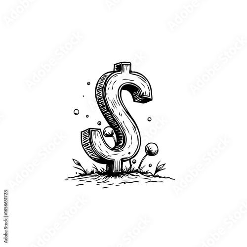 Dollar sign illustration symbolizing financial growth wealth and investment opportunities leading to prosperity and success