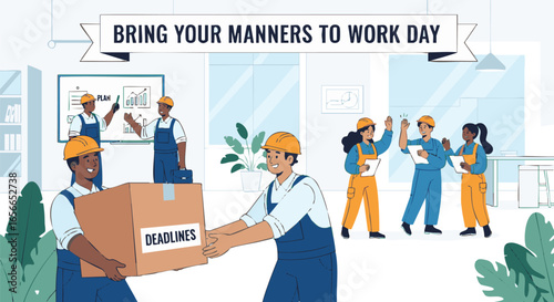 Bring Your Manners To Work Day Illustration