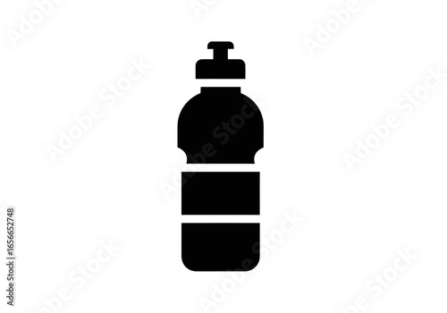 Hydration Icon: Minimalist illustration of a water bottle icon, capturing the essence of refreshment and active lifestyle.