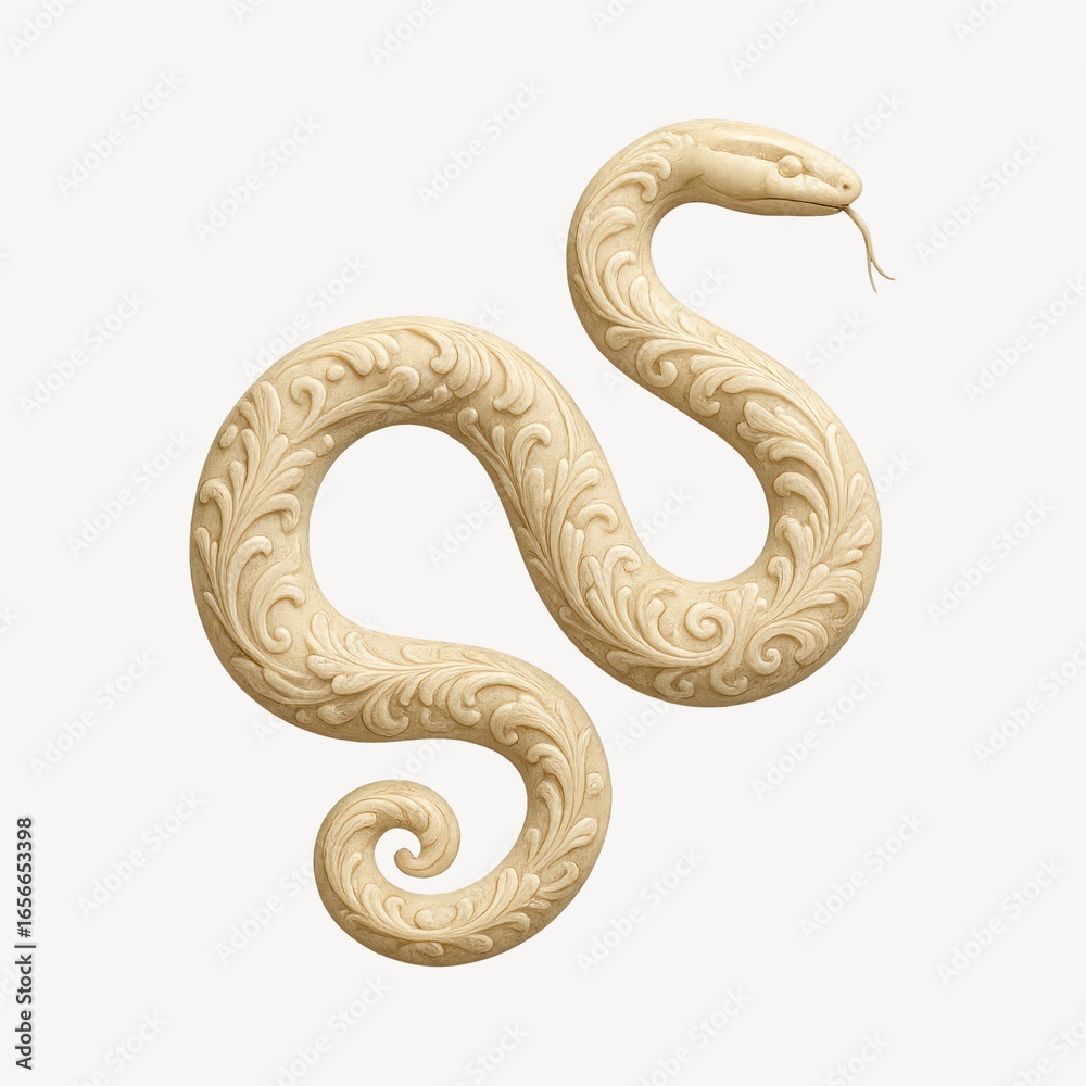 Fototapeta premium Elegant ornate snake illustration