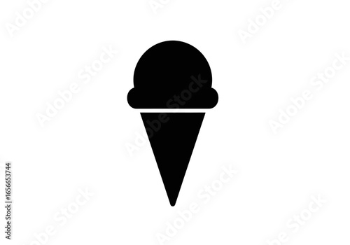 Ice Cream Cone Silhouette: A simple, yet appetizing depiction of a classic ice cream cone silhouette, ready to make your senses tingle!