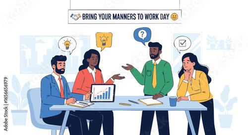 Bring Your Manners to Work Day Respectful Office Meeting