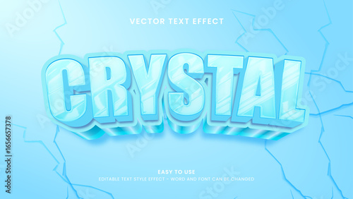 editable text effect crystal 3d style premium vector 