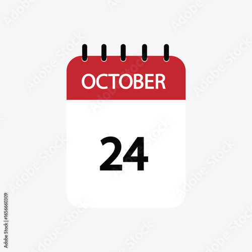 24 october calendar october calendar vector illustration