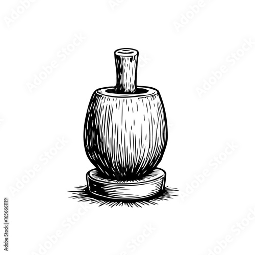Vintage shaving brush illustration, classic grooming tool for men's facial care and hygiene routine