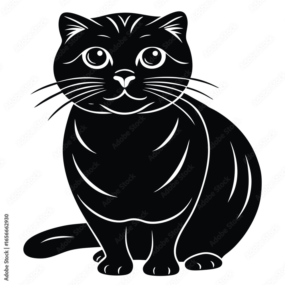 Obraz premium Cat Silhouettes Vector Illustration, perfect for Halloween, cat lovers. Features various cat poses, paw prints. Ideal for pet, animal, feline, domestic, house cat themes