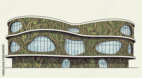 Conceptual eco architecture envisioning an organic building form and design