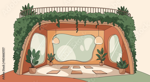 Cozy interior space for mindful activities, designed with natural elements