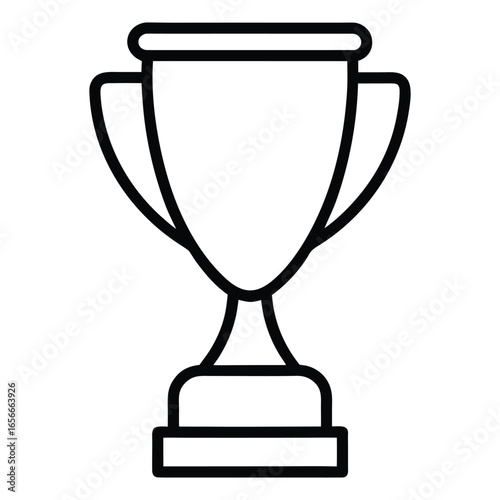 Black outline of a trophy cup on a white background award winner