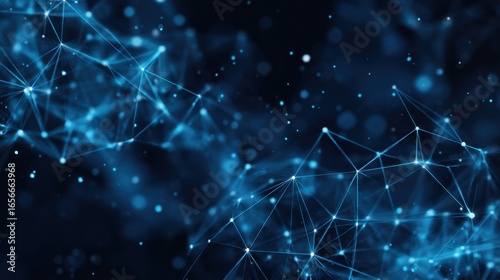 blue glowing network connections