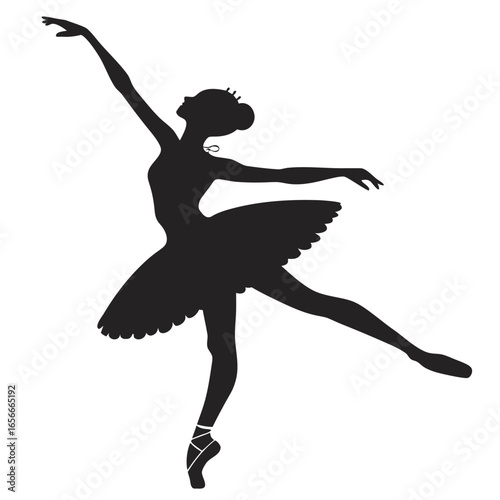 Silhouette of a ballerina performing a graceful dance pose