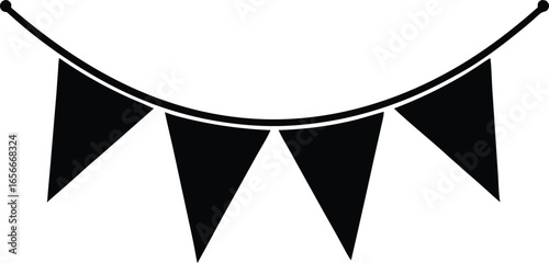 party bunting icon isolated on transparent background. 