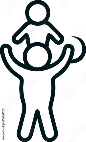 Icon of a person carrying a child on their shoulders