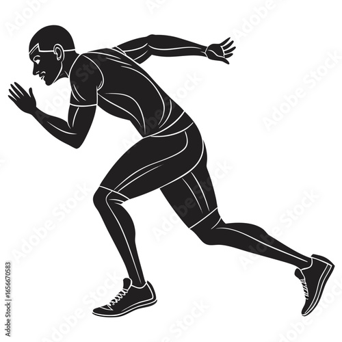 Athlete sprinting