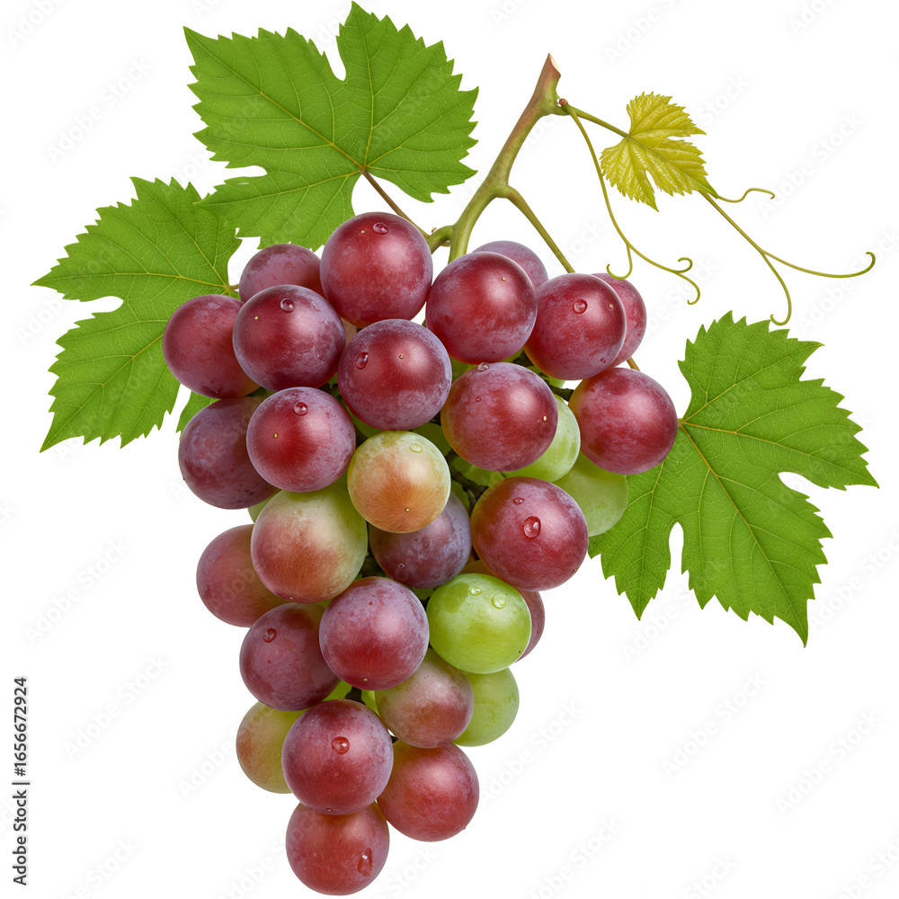 Fototapeta premium Purple grapes bunch hanging fresh fruit for wine making