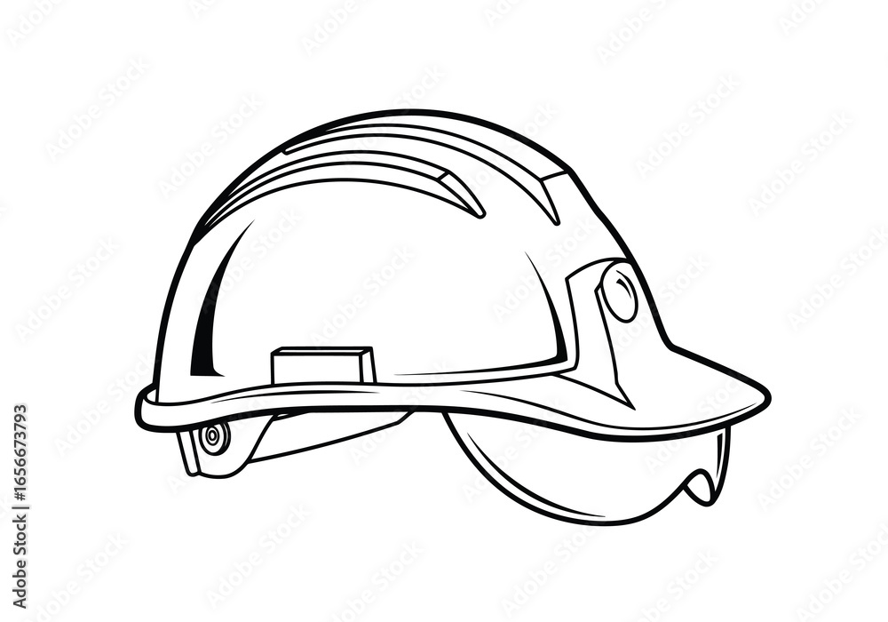 Fototapeta premium Construction worker helmet with visor