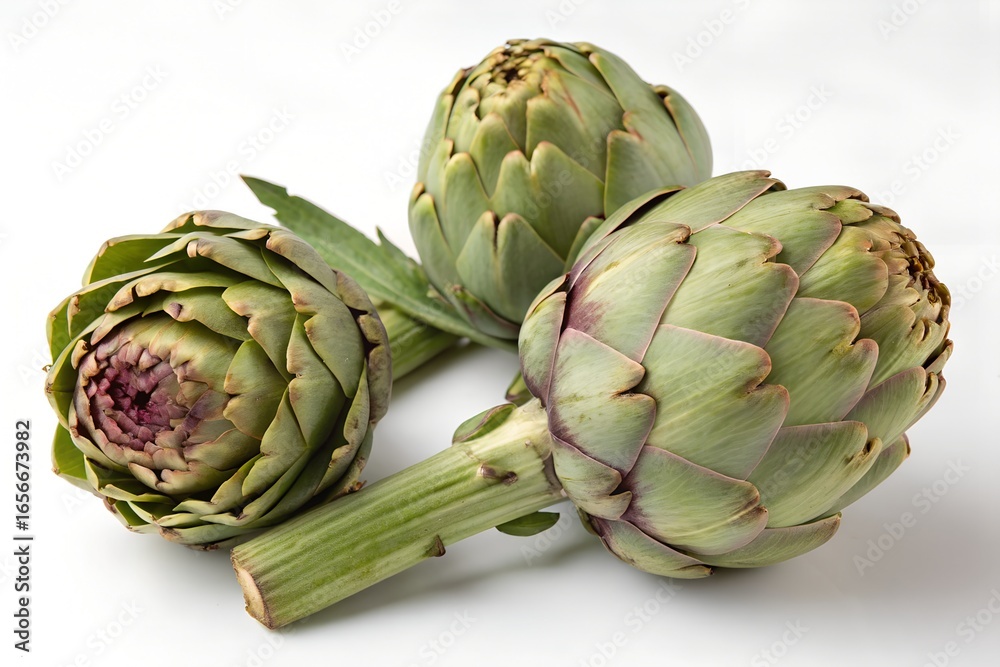 Fototapeta premium artichokes on a white background