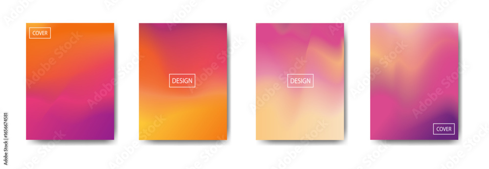 Fototapeta premium Modern Gradient Design Covers for Branding and Print