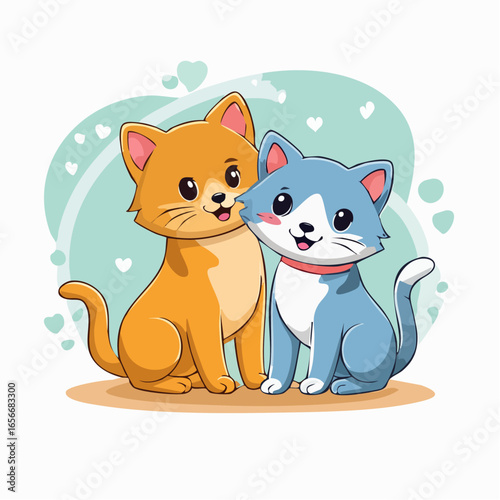 Pets on white banner. Friendly animals.Adorable animals looking.cats look happy together. Animals posing for photo stock.  Cute dogs.Adorable animals looking at viewer. Adorable pets