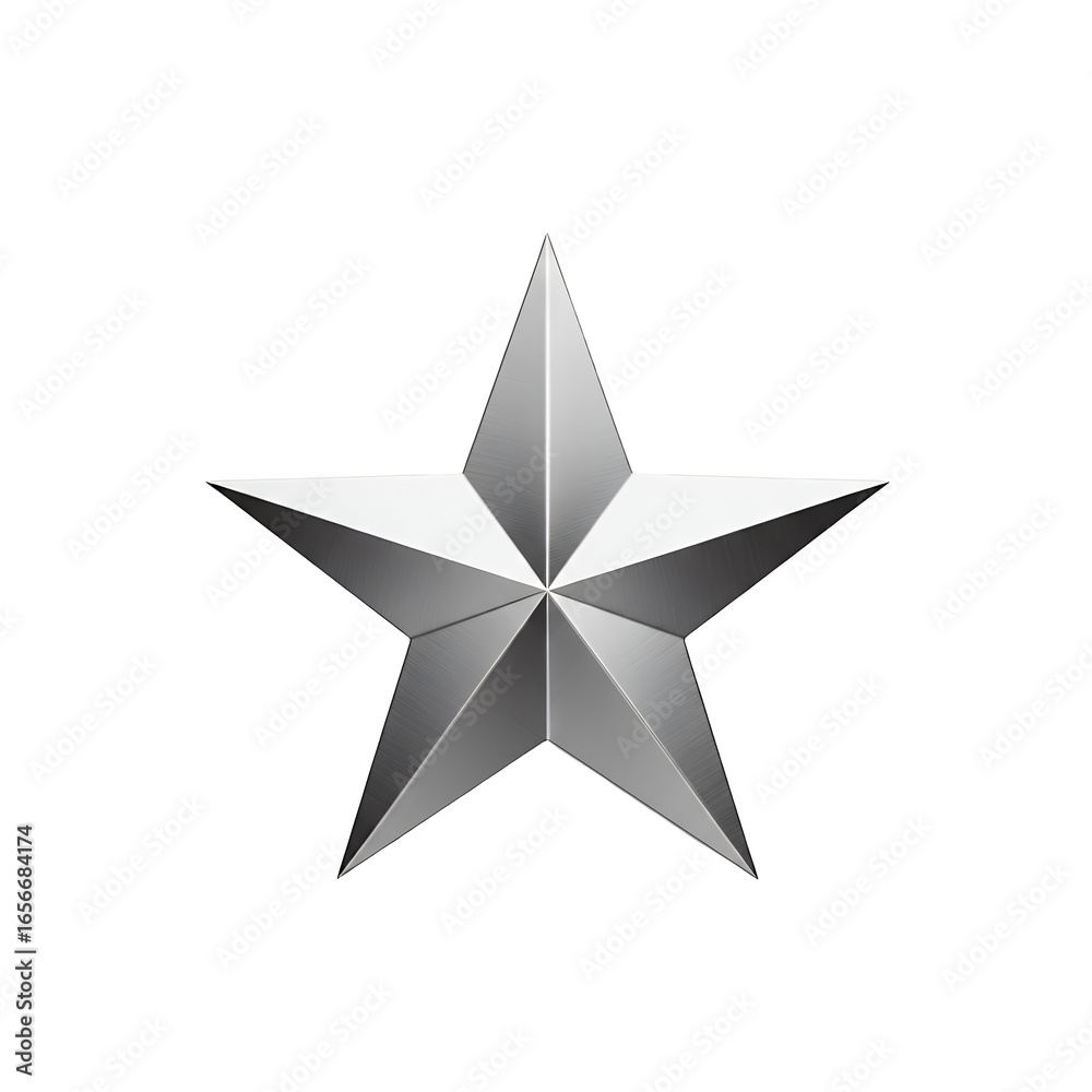 Obraz premium Silver Star Icon Isolated on Black Background for Business and Design Projects