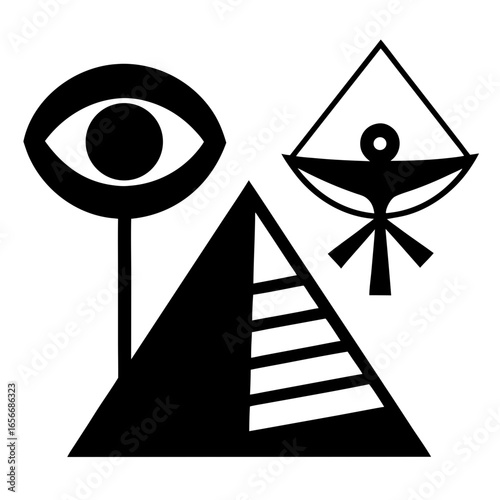 All-Seeing Eye in Pyramid Triangle – Illuminati Symbol Vector Illustration