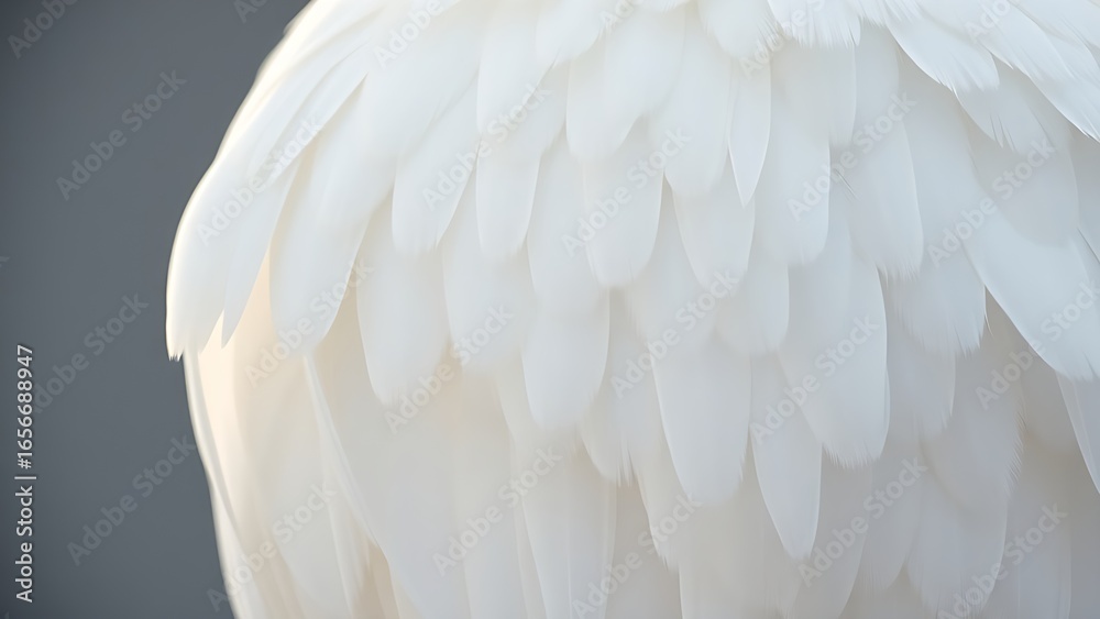 Obraz premium Close-up of delicate white feathers, highlighting nature's elegance and intricate beauty.