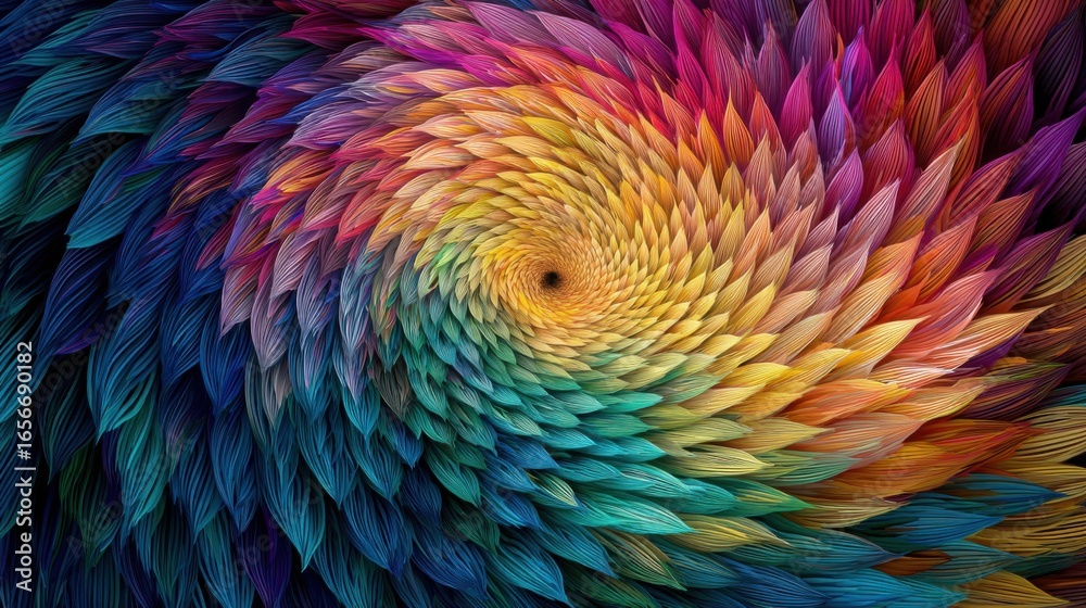 Obraz premium vibrant swirling colorful petals