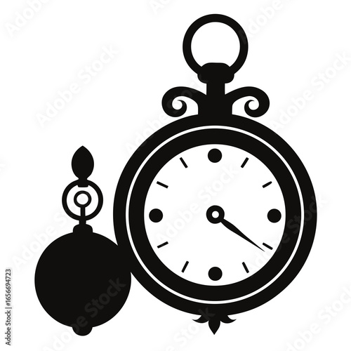 Antique pocket watch with fob timepiece clock