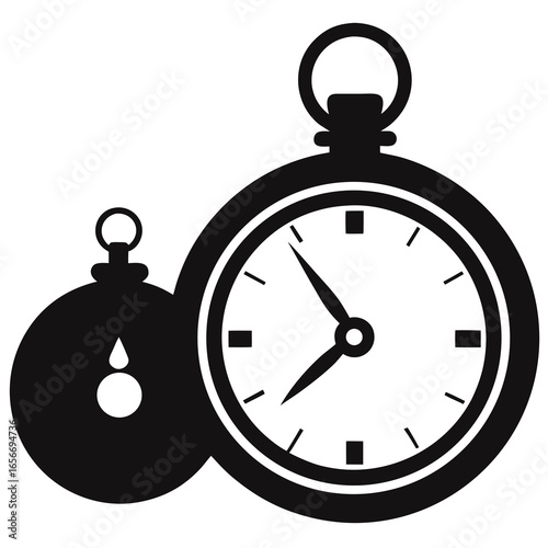 Antique pocket watch and stopwatch timekeeping vintage